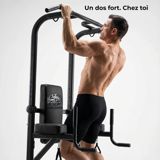 Station de Musculation Multifonction 6-en-1 – Tractions, Dips, Abdos & Push-ups